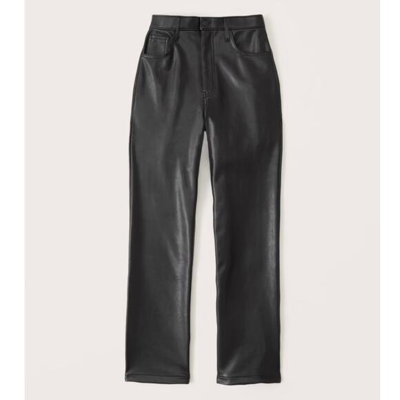 Abercrombie & Fitch Curve Love Vegan Leather High Rise Loose Pants 16 - Picture 6 of 12
